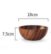 Kitchen Natural Wooden Bowl Household Fruit Bowl Salad Bowl