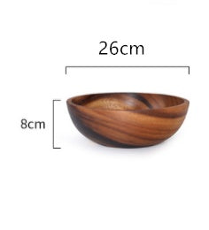 Kitchen Natural Wooden Bowl Household Fruit Bowl Salad Bowl