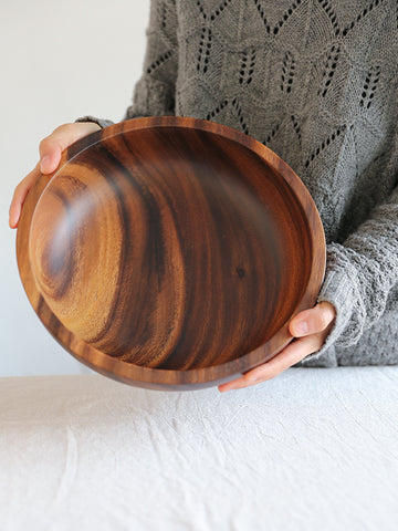 Kitchen Natural Wooden Bowl Household Fruit Bowl Salad Bowl